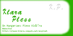 klara pless business card